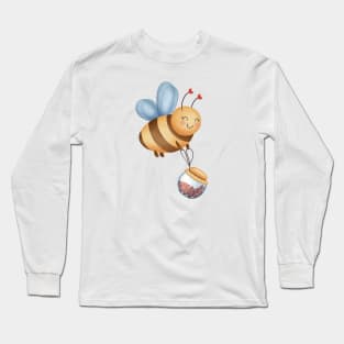 Bee With Jar Of Hearts Long Sleeve T-Shirt